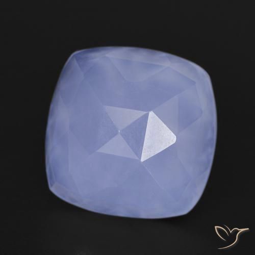Calcedonio viola reale naturale da 6.67 ct, Cuscino, Traslucido