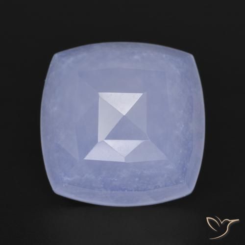 6.95ct Naturale Viola bluastro Calcedonio, Cuscino, Traslucido