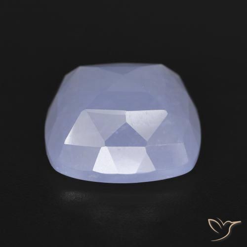 Calcedonio Viola bluastro naturale da 6.95 ct, Cuscino, Traslucido
