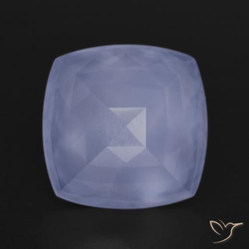 6.84ct Naturale Viola bluastro Calcedonio, Cuscino, Traslucido