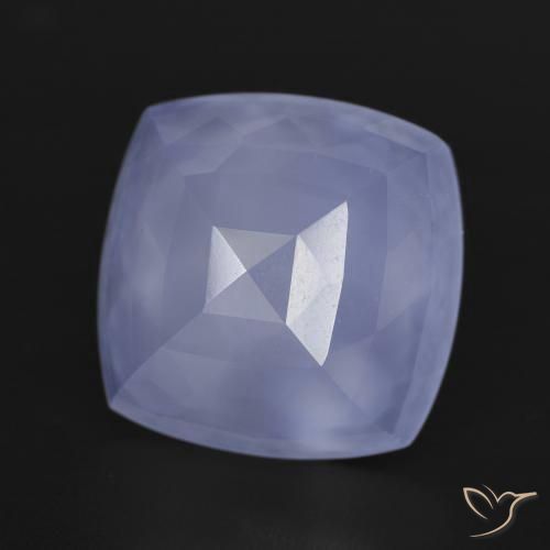 Calcedonio Viola bluastro naturale da 6.84 ct, Cuscino, Traslucido