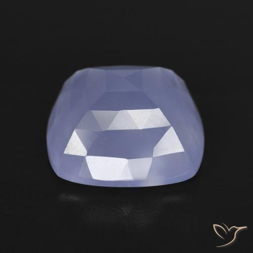 Calcedonio Viola bluastro naturale da 6.84 ct, Cuscino, Traslucido
