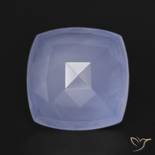6.64ct Naturale Viola bluastro Calcedonio, Cuscino, Traslucido