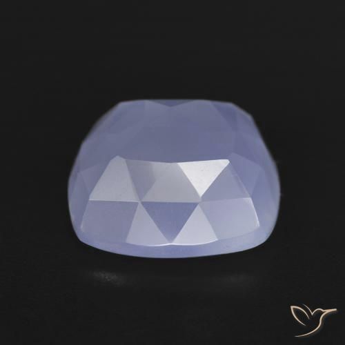 Calcedonio Viola bluastro naturale da 6.64 ct, Cuscino, Traslucido