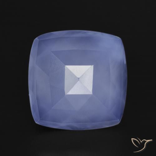 5.59ct Naturale Blu violaceo Calcedonio, Cuscino, Traslucido