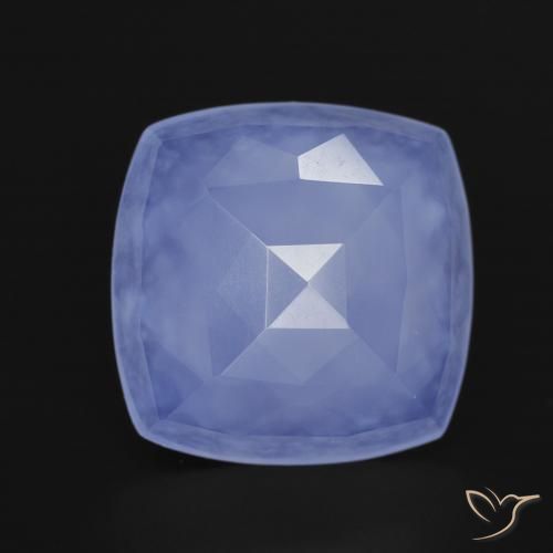 5.91ct Naturale Blu violaceo chiaro Calcedonio, Cuscino, Traslucido, Photo A