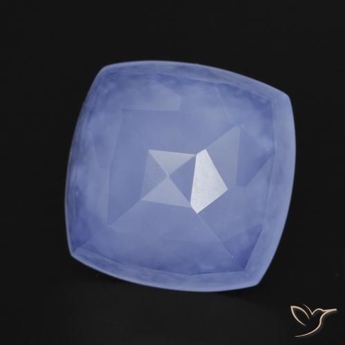 Calcedonio Blu violaceo chiaro naturale da 5.91 ct, Cuscino, Traslucido