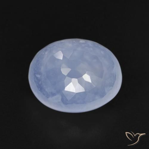 2.88ct Naturale Blu violaceo chiaro Calcedonio, Ovale, Trasparente