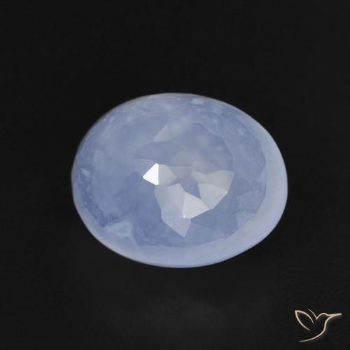 Calcedonio Blu violaceo chiaro naturale da 2.88 ct, Ovale, Trasparente