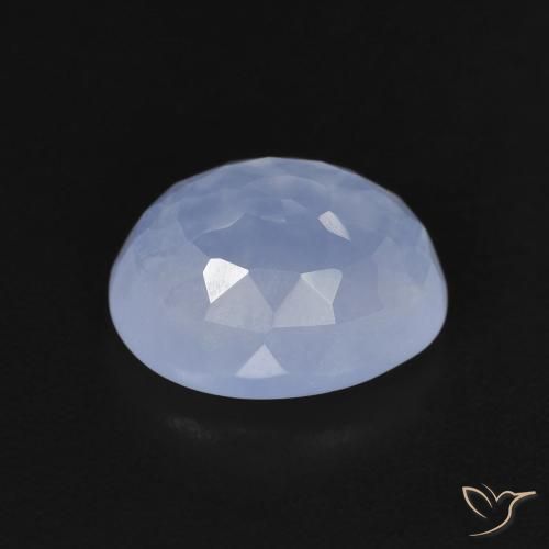 Calcedonio Blu violaceo chiaro naturale da 2.88 ct, Ovale, Trasparente