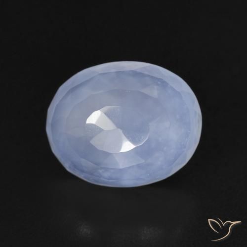 2.65ct Naturale Blu violaceo Calcedonio, Ovale, Trasparente