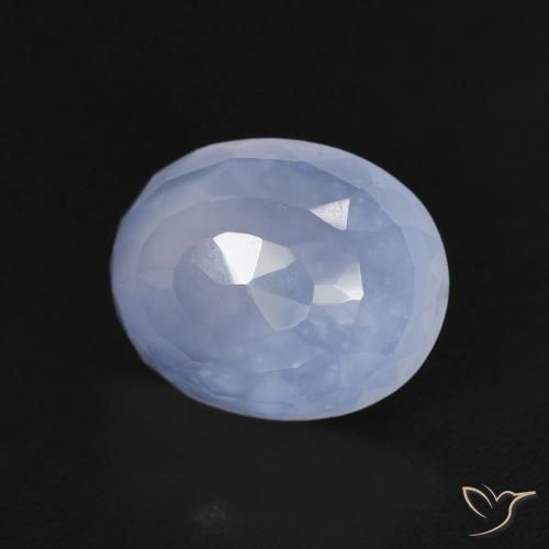 Calcedonio Blu violaceo naturale da 2.65 ct, Ovale, Trasparente