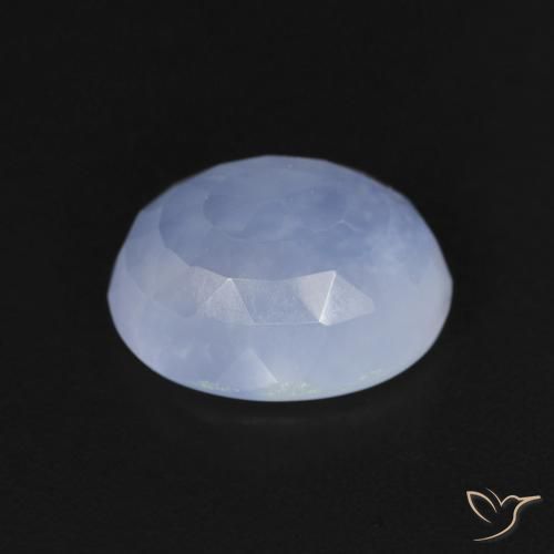 Calcedonio Blu violaceo naturale da 2.65 ct, Ovale, Trasparente