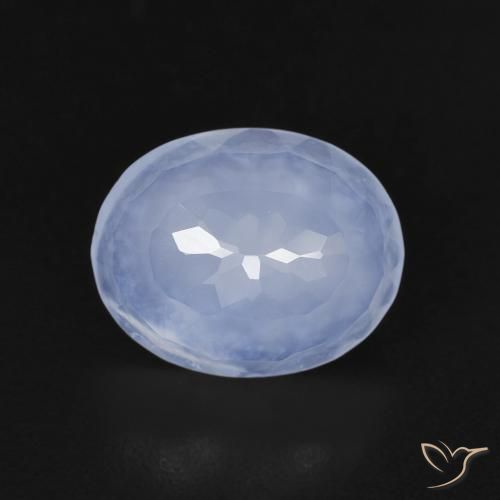 2.30ct Naturale Blu violaceo chiaro Calcedonio, Ovale, Trasparente