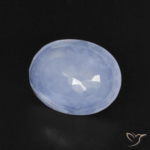 Calcedonio Blu violaceo chiaro naturale da 2.30 ct, Ovale, Trasparente