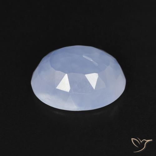 Calcedonio Blu violaceo chiaro naturale da 2.30 ct, Ovale, Trasparente