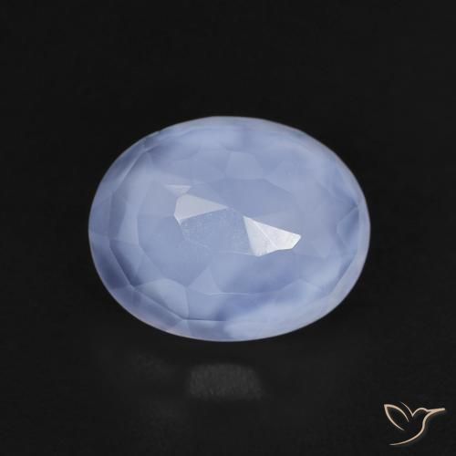 Calcedonio Viola Blu naturale da 2.41 ct, Ovale, Trasparente