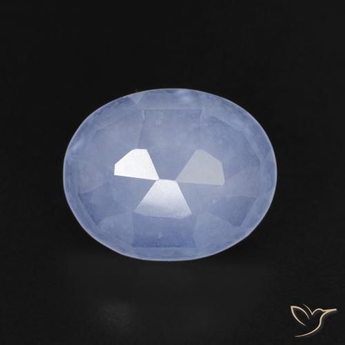 2.25ct Naturale Blu violaceo Calcedonio, Ovale, Trasparente