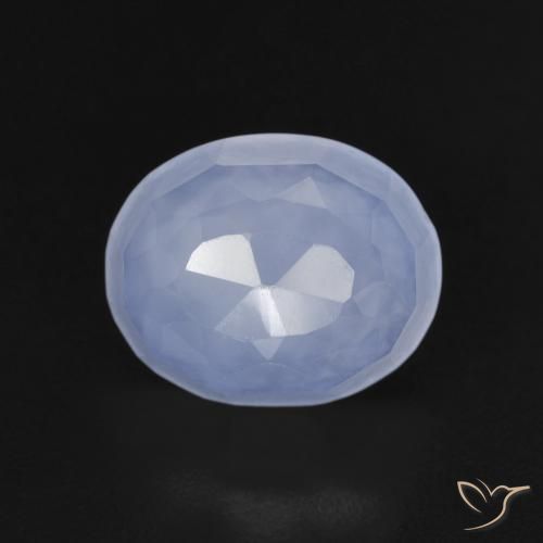 3.82ct Naturale Blu violaceo Calcedonio, Ovale, Trasparente