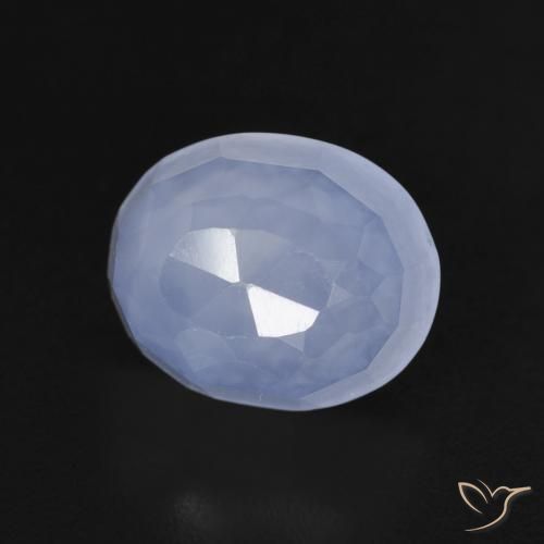 Calcedonio Blu violaceo naturale da 3.82 ct, Ovale, Trasparente