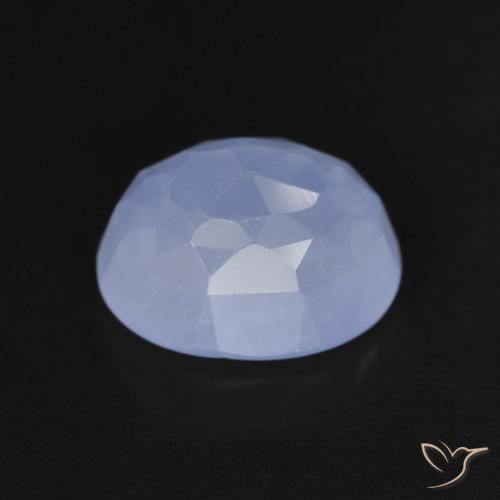 Calcedonio Blu violaceo naturale da 3.82 ct, Ovale, Trasparente