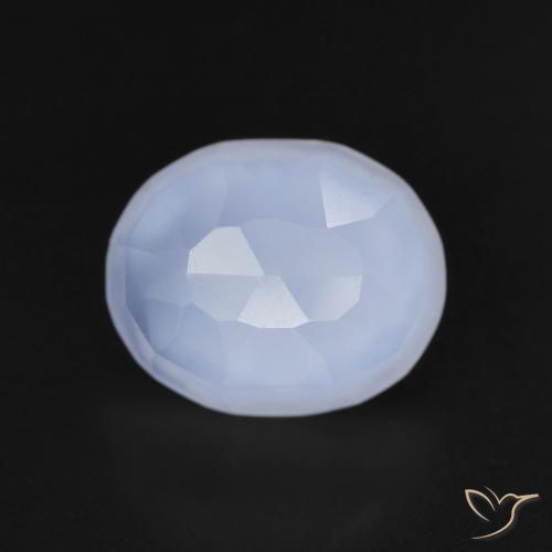 3.42ct Naturale Blu violaceo Calcedonio, Ovale, Trasparente