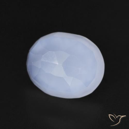 Calcedonio Blu violaceo naturale da 3.42 ct, Ovale, Trasparente