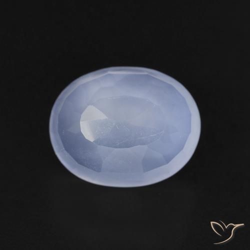 2.74ct Naturale Blu violaceo Calcedonio, Ovale, Trasparente