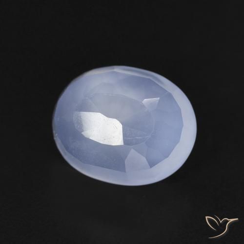 Calcedonio Blu violaceo naturale da 2.74 ct, Ovale, Trasparente
