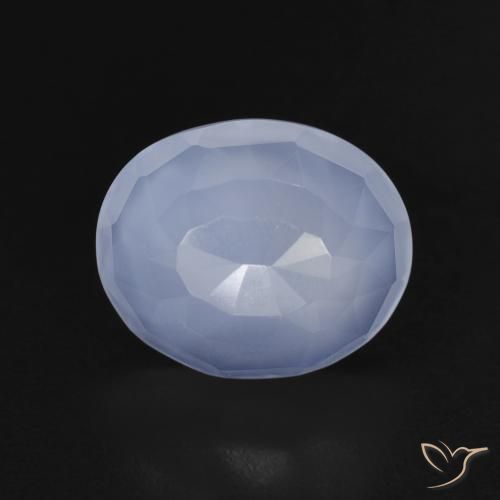 3.62ct Naturale Blu violaceo Calcedonio, Ovale, Trasparente