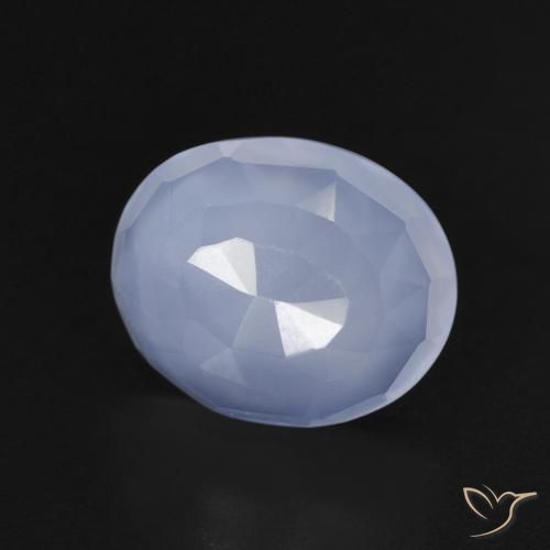 Calcedonio Blu violaceo naturale da 3.62 ct, Ovale, Trasparente