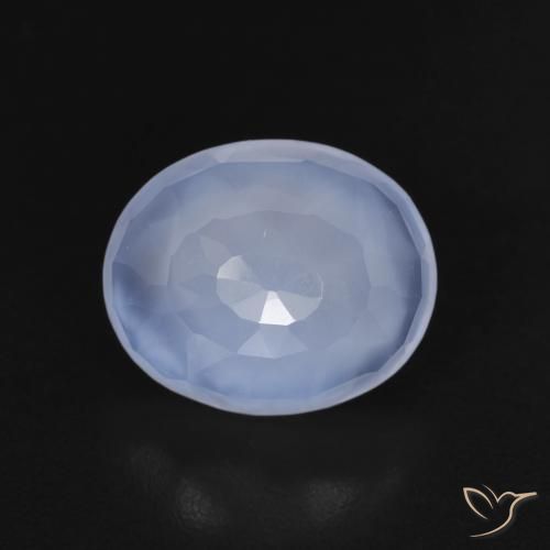 2.99ct Naturale Blu violaceo Calcedonio, Ovale, Trasparente