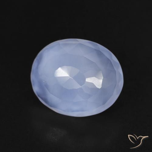 Calcedonio Blu violaceo naturale da 3.18 ct, Ovale, Trasparente