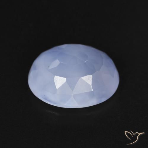 Calcedonio Blu violaceo naturale da 3.18 ct, Ovale, Trasparente