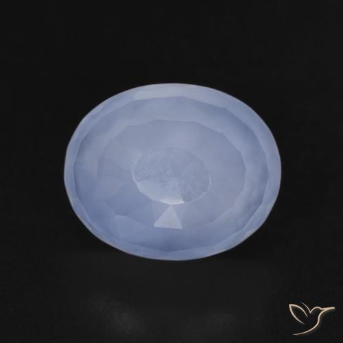 3.65ct Naturale Blu violaceo Calcedonio, Ovale, Trasparente