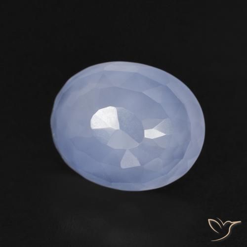 Calcedonio Blu violaceo naturale da 3.65 ct, Ovale, Trasparente