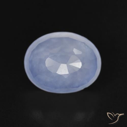 2.84ct Naturale Blu violaceo Calcedonio, Ovale, Trasparente