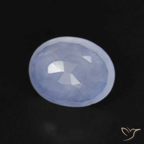 Calcedonio Blu violaceo naturale da 2.84 ct, Ovale, Trasparente