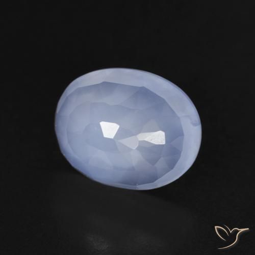 Calcedonio Blu violaceo naturale da 2.51 ct, Ovale, Trasparente