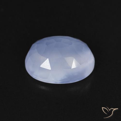 Calcedonio Blu violaceo naturale da 2.51 ct, Ovale, Trasparente