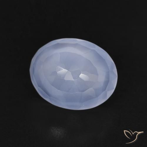 Calcedonio Blu violaceo naturale da 2.50 ct, Ovale, Trasparente