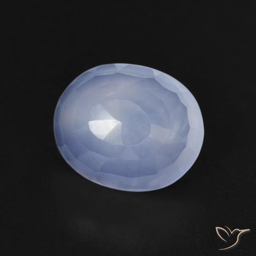 Calcedonio Blu violaceo naturale da 2.28 ct, Ovale, Trasparente