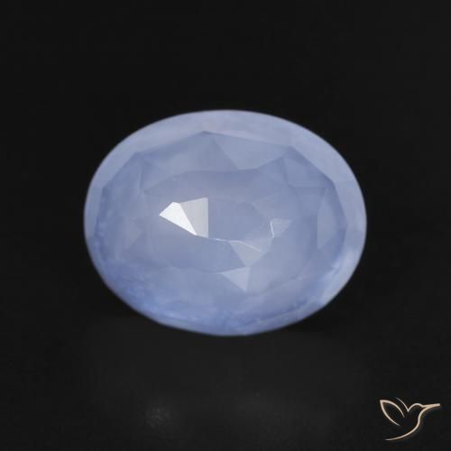 Calcedonio Blu violaceo naturale da 2.67 ct, Ovale, Trasparente