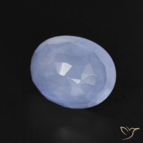 Calcedonio Blu violaceo naturale da 2.67 ct, Ovale, Trasparente