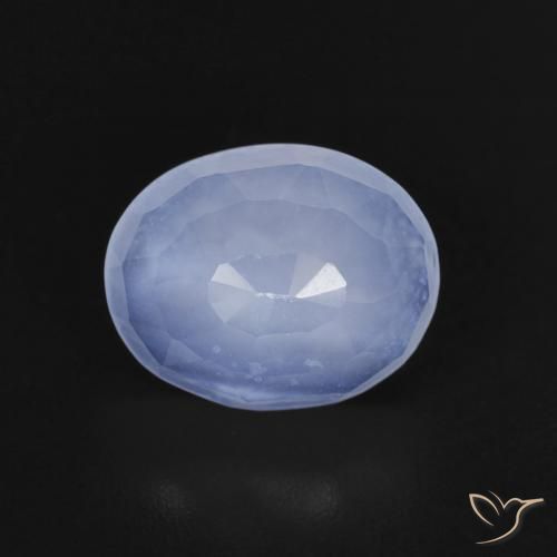2.34ct Naturale Blu violaceo Calcedonio, Ovale, Trasparente