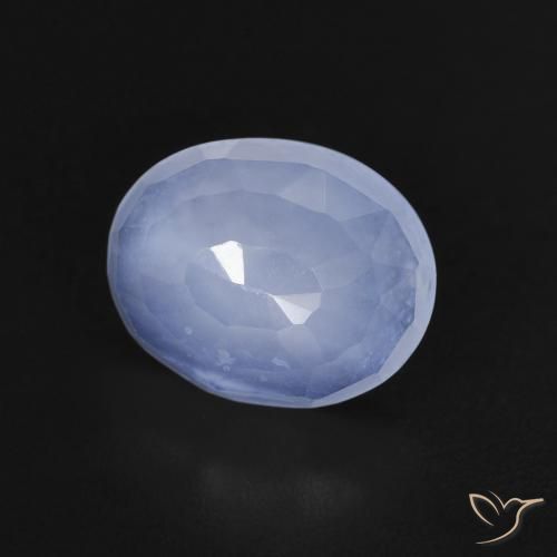 Calcedonio Blu violaceo naturale da 2.34 ct, Ovale, Trasparente