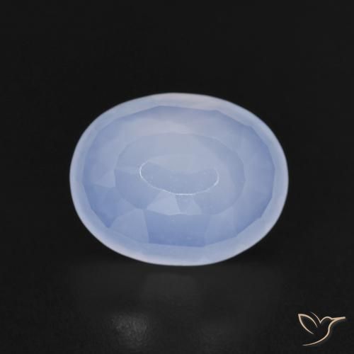 Calcedonio Blu violaceo naturale da 2.58 ct, Ovale, Trasparente