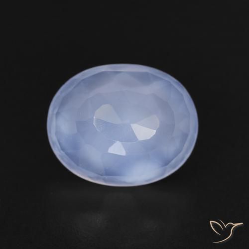 Calcedonio Blu violaceo naturale da 2.26 ct, Ovale, Trasparente