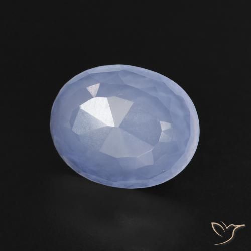 Calcedonio Viola Blu naturale da 2.13 ct, Ovale, Trasparente