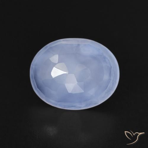 2.35ct Naturale Blu violaceo chiaro Calcedonio, Ovale, Trasparente